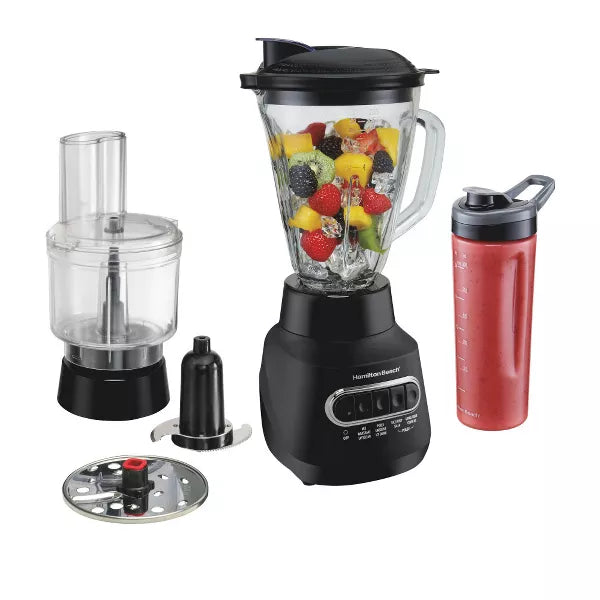 Countertop Blender – Kitchen System 3-in-1 Blender with 52oz Food Processor Glass – Black