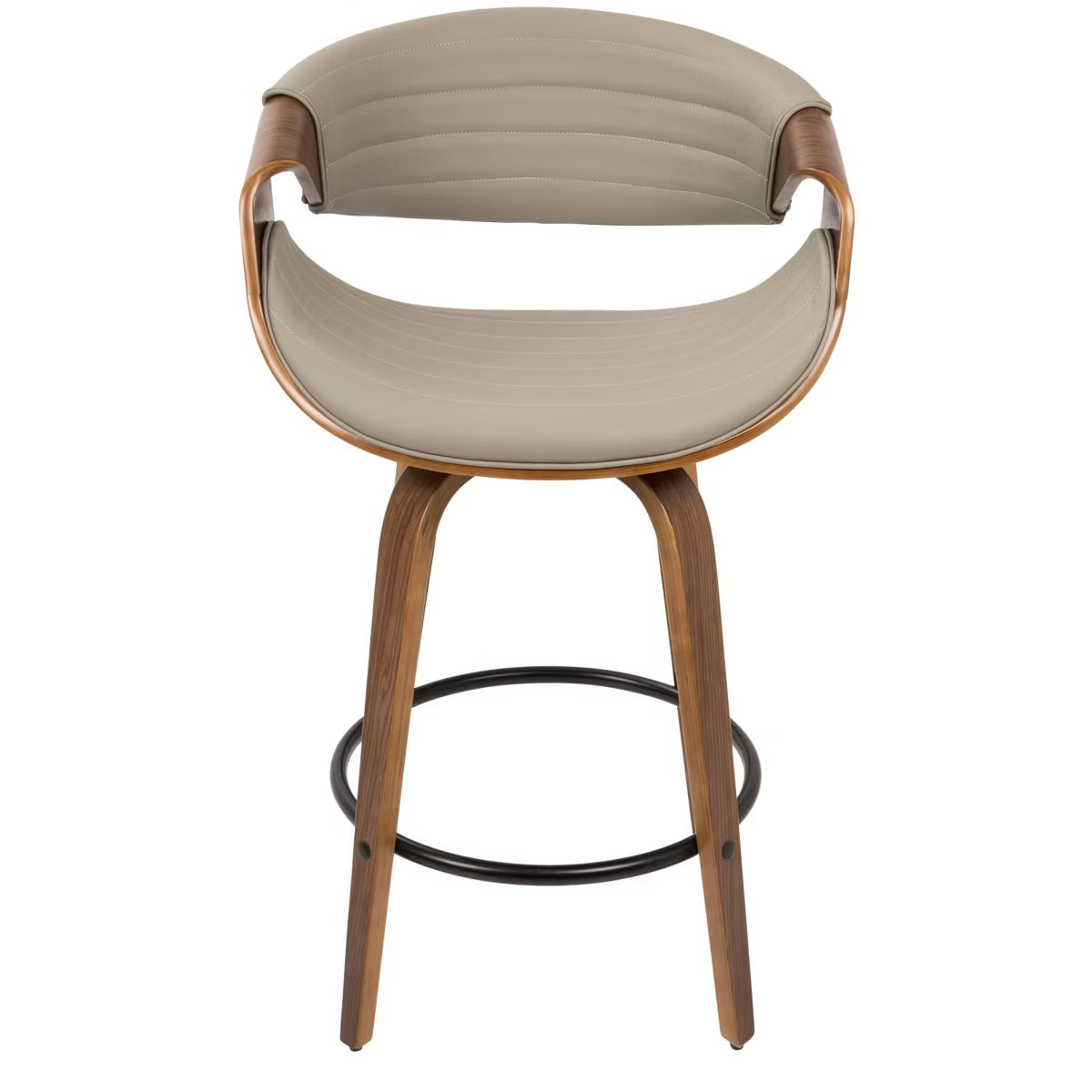 Set of 2 Symphony Upholstered Counter Height Barstools Gray/Walnut