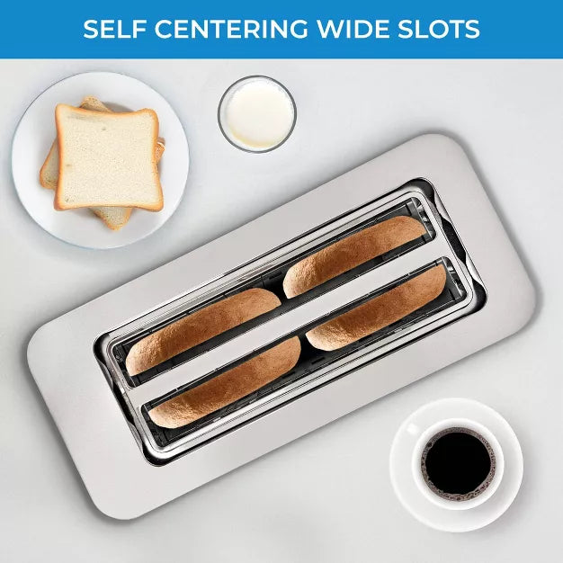 Toaster – 4-Slice Digital Long Slot Toaster with Touch Control St4-Slice – White