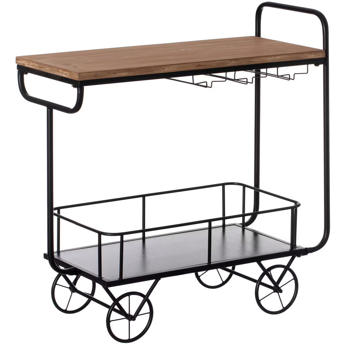 Serving Cart – Culinvaro Metal Wine Bar Serving Cart with Rolling Wheels
