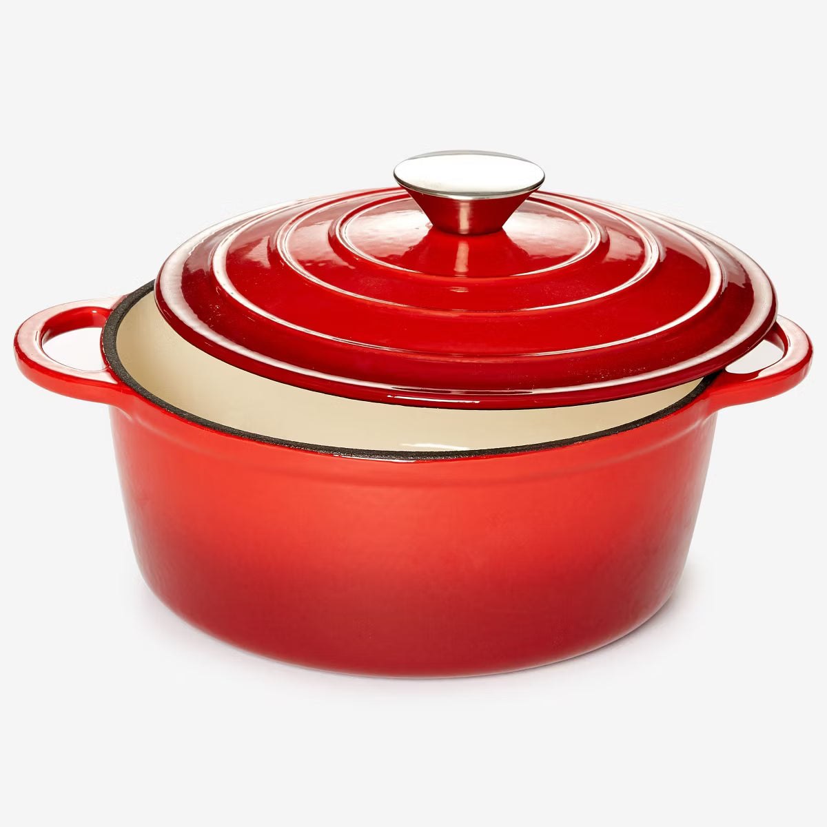 Dutch Oven – 2.8 Quart Cast Iron Casserole Dish - – Red