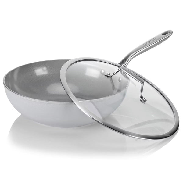 Wok – 12" Ceramic Nonstick Wok – Silver