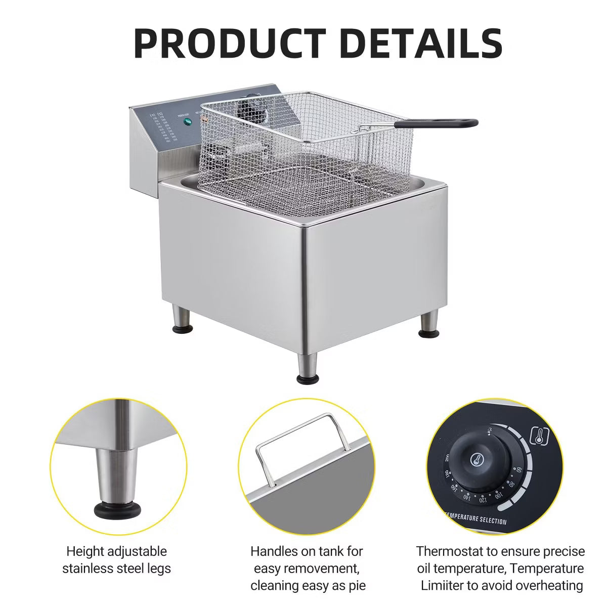 Deep Fryer – Electric Fryer, Deep Fryer Electric Deep Fryer with Basket – 11L(16.2Qt)