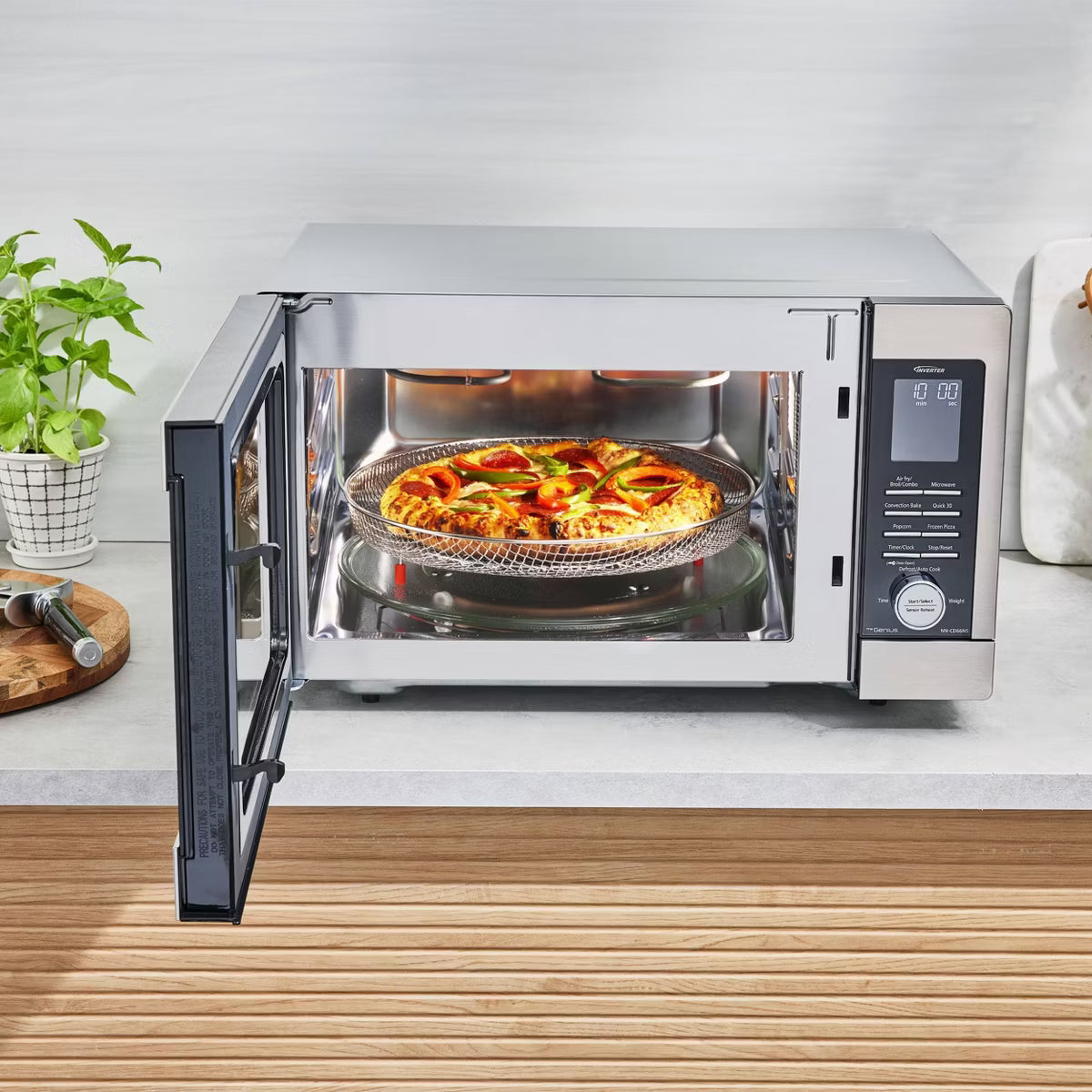 Microwave Oven – 1.3 cu ft Microwave with Air Fry and Convection – Silver