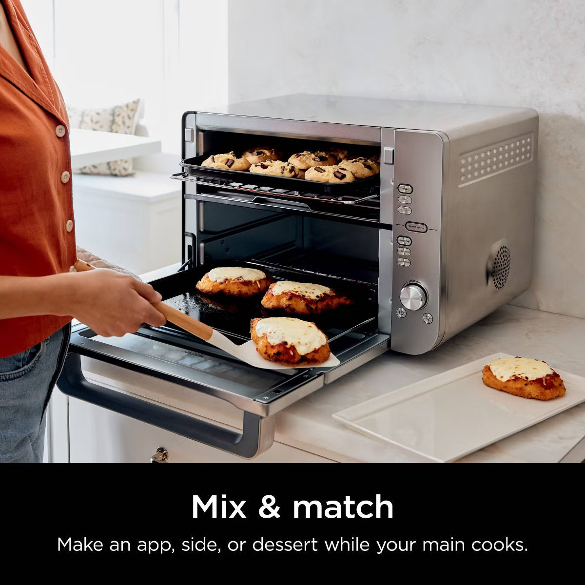 Toaster Oven – Double Stack XL Countertop Oven and Air Fryer – Silver