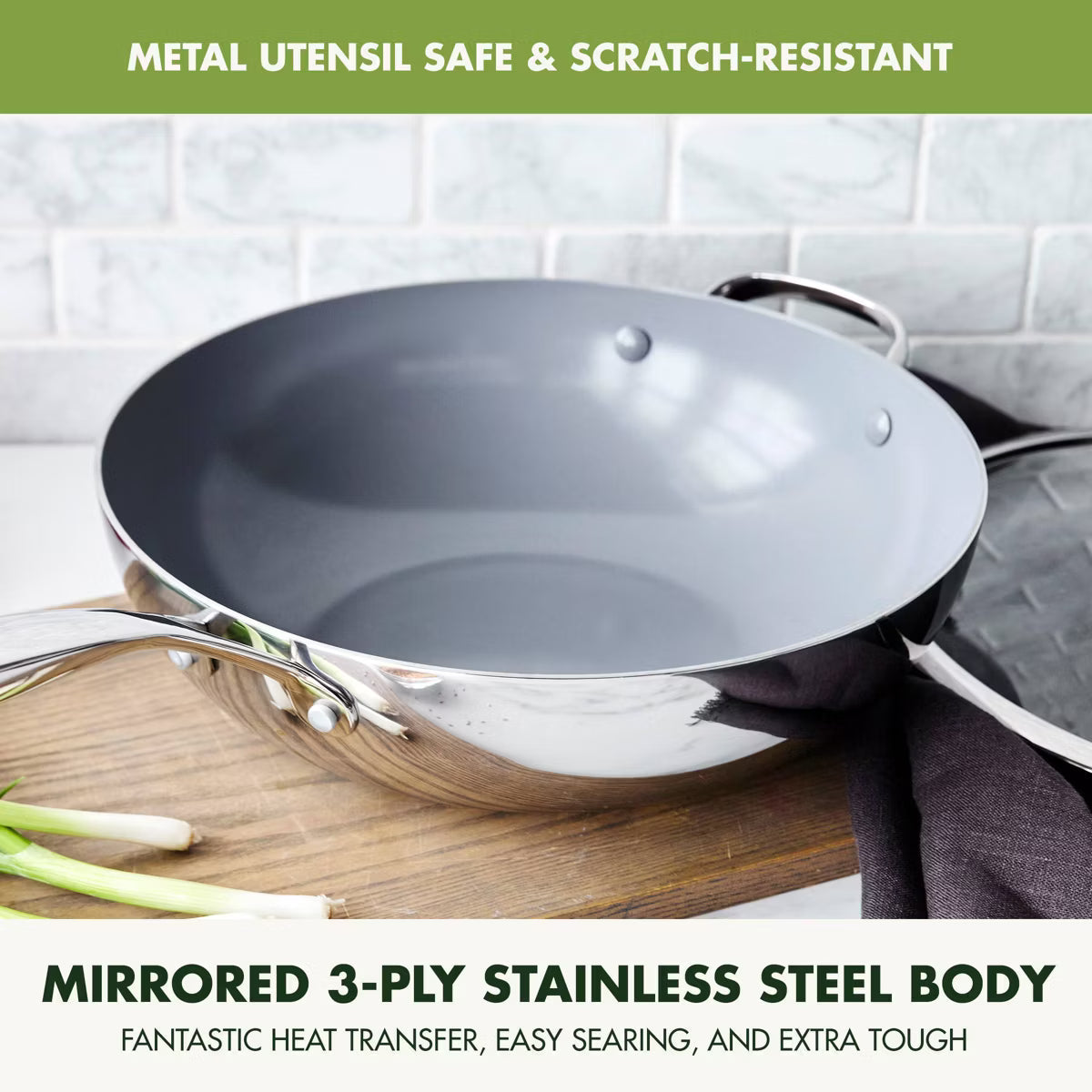 Wok – 2" Valencia Pro Wok – Stainless Steel