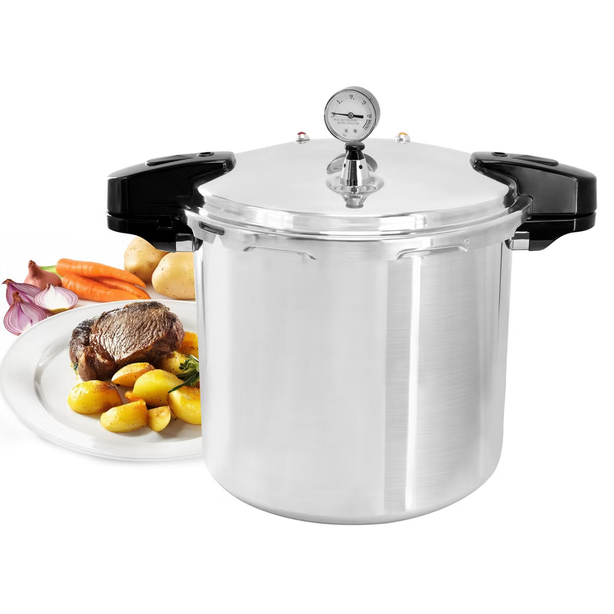 Pressure Cooker – f 24 Quart Large Capacity Aluminum Stovetop Pressure Cooker – White