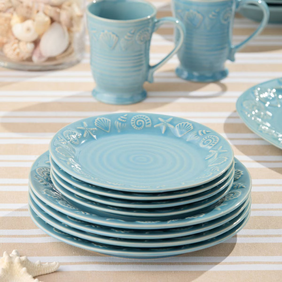 Salad Plate – Culinvaro Coastline Blue Set of 4 Salad Plates
