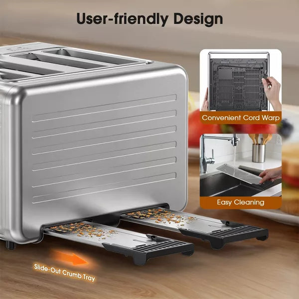 Toaster – 4 Slice Smart Touchscreen Toaster – White