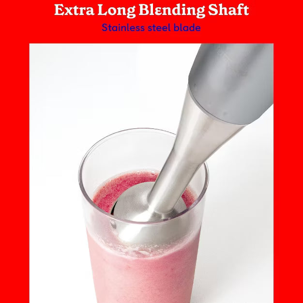 Immersion Blender – Blender, 2-Speed Hand Mixer with Blade – Stainless Steel