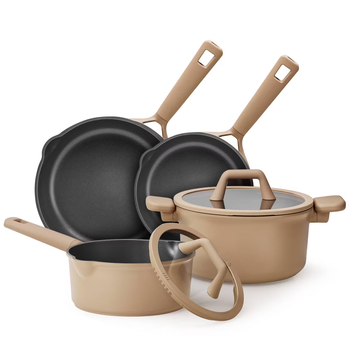 Cookware Set – 9pc Nonstick Cookware Set Taupe – Black
