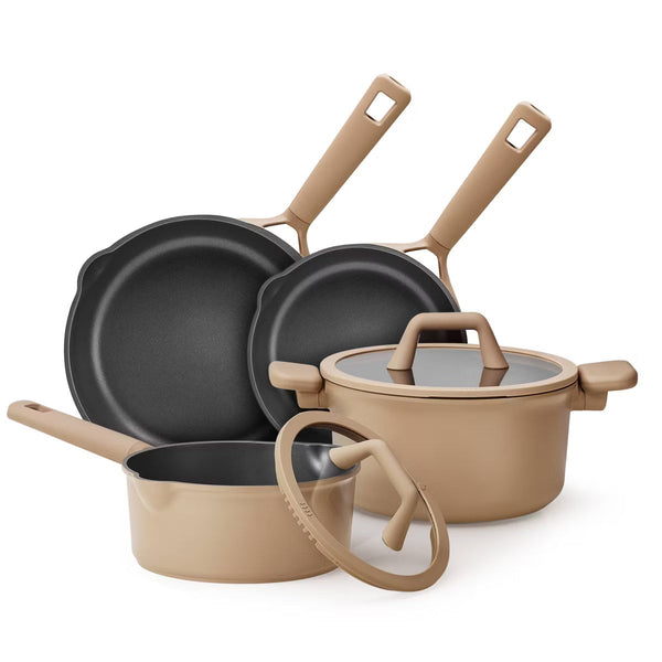 Cookware Set – 9pc Nonstick Cookware Set Taupe – Black