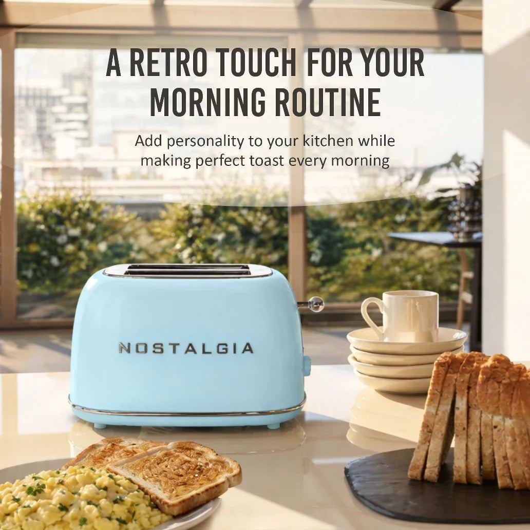 Toaster – Classic Retro 2-Slice Toaster – orange