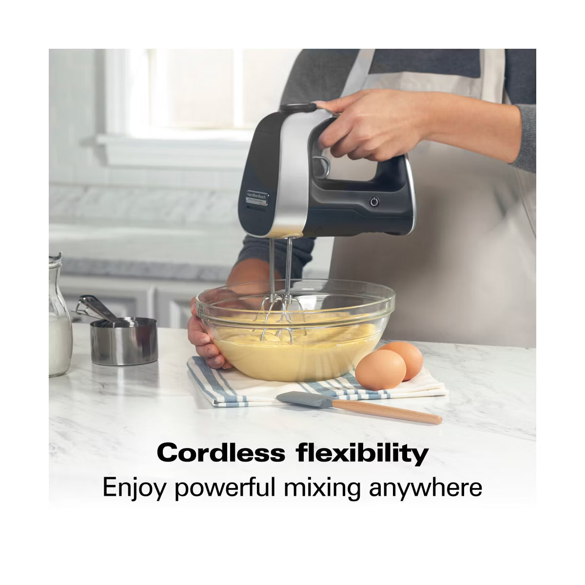 Hand Mixer – Professional Cordless Hand Mixer with Infinite Speed – White