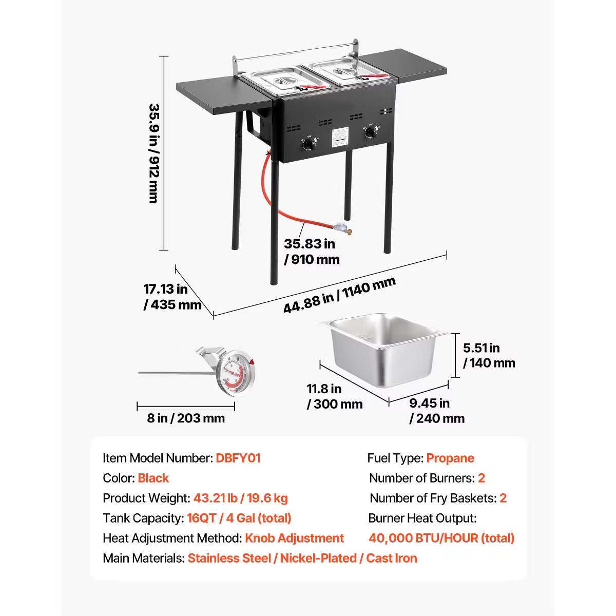 Deep Fryer – Outdoor Propane Deep Fryer – Black