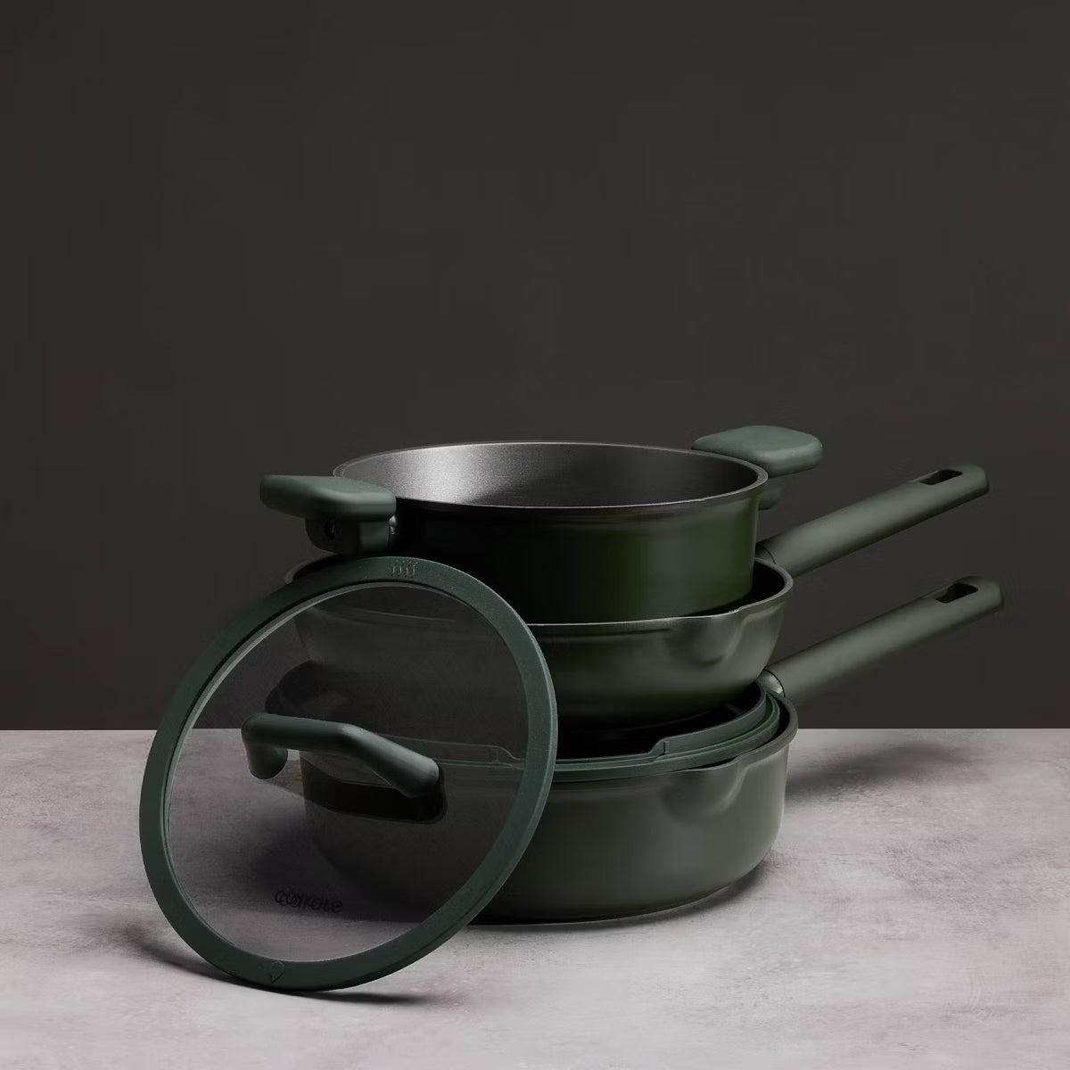 Cookware Set – 21pc Nonstick Cookware Set Taupe – Dark Green