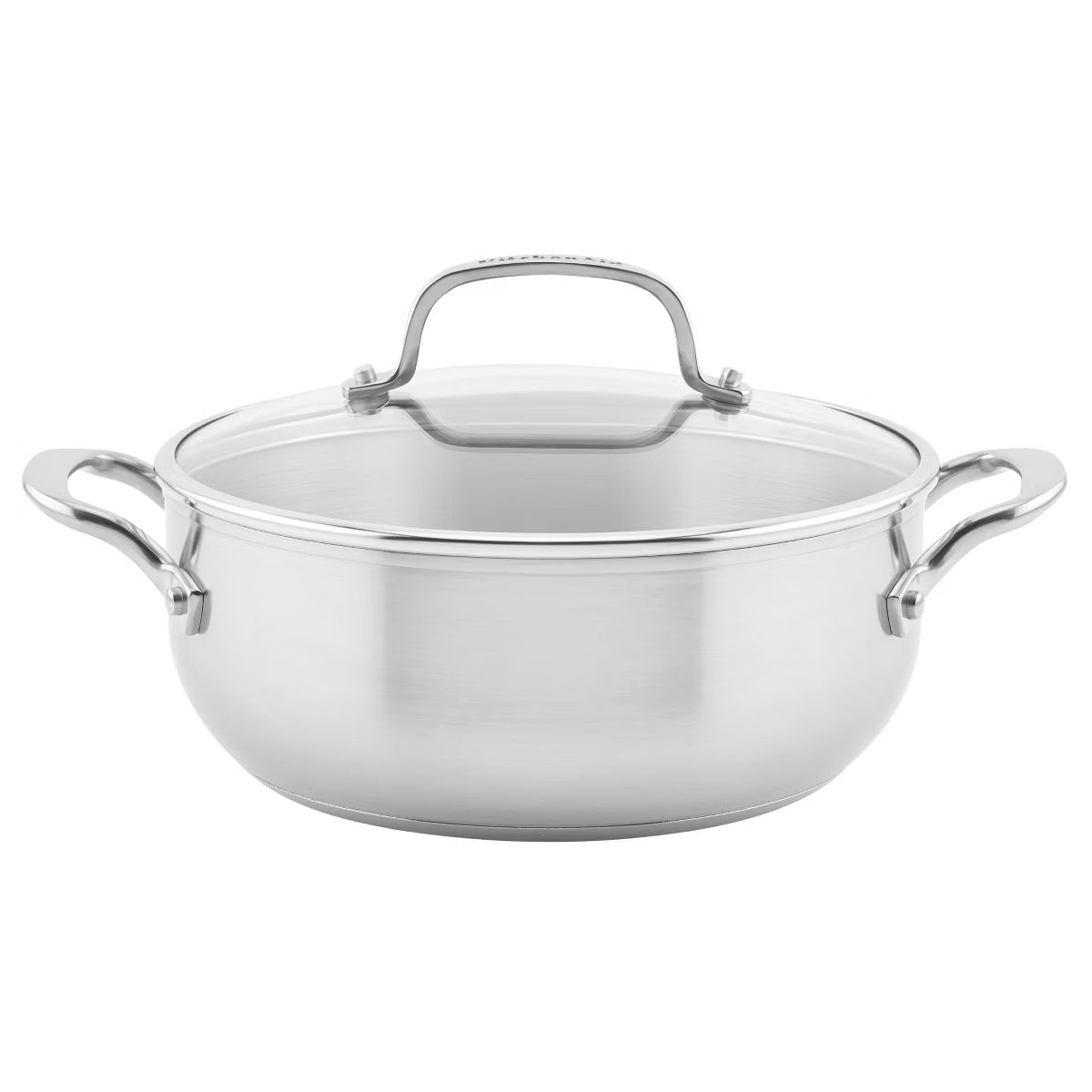 Casserole Dish – 4qt Casserole with Lid: Round Baking Dish – Silver