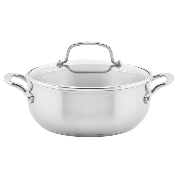 Casserole Dish – 4qt Casserole with Lid: Round Baking Dish – Silver