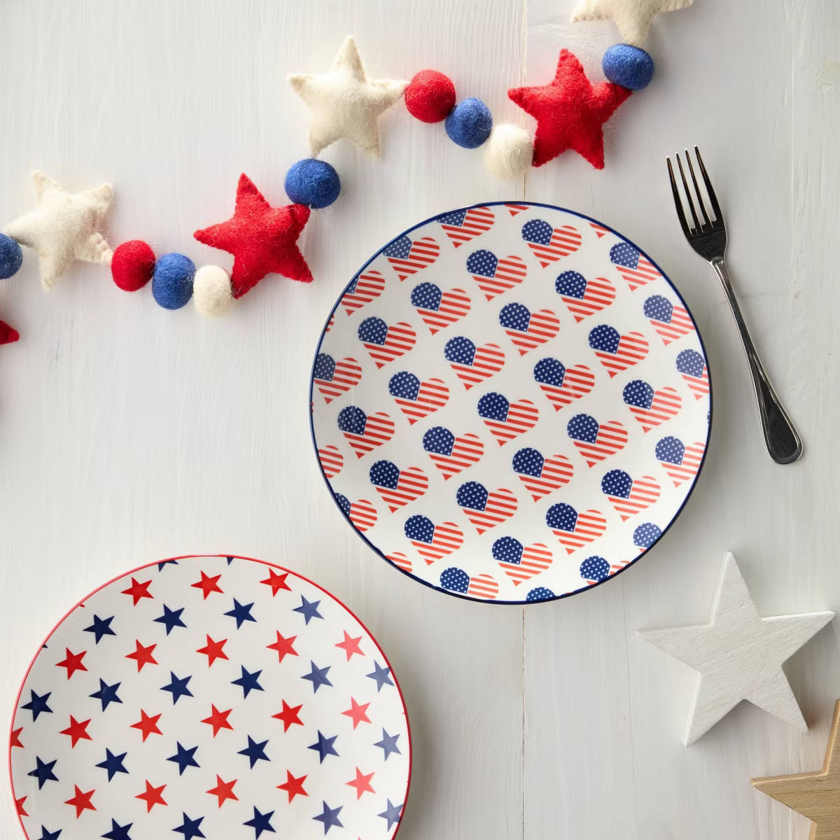Salad Plate – Culinvaro Patriotic Pad Print Set of 6 Salad Plates