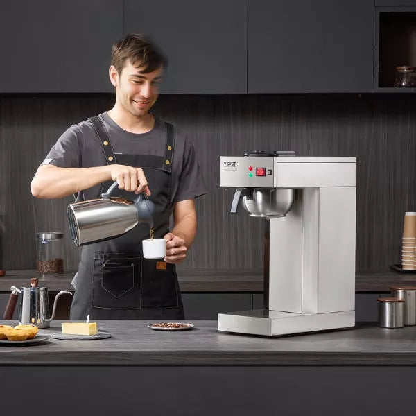 Drip Coffee Maker – 12 Cups Commercial Drip Coffee Maker – Silver