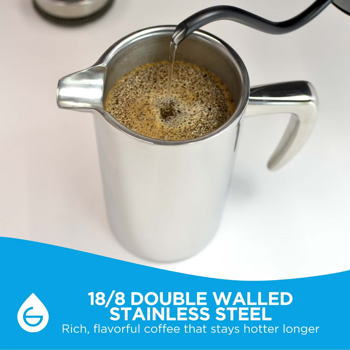 French Press – Culinvaro Stainless Steel Double Wall Insulated French Press, 34 fl oz. Capacity