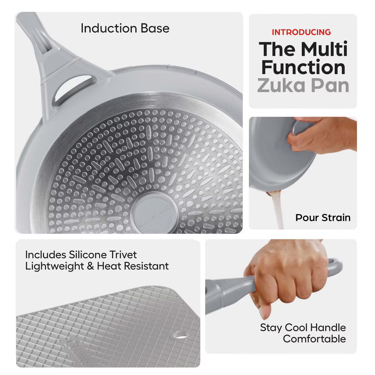 Frying Pan – Zuka Everyday Pan 8" Nonstick Multi – Grey