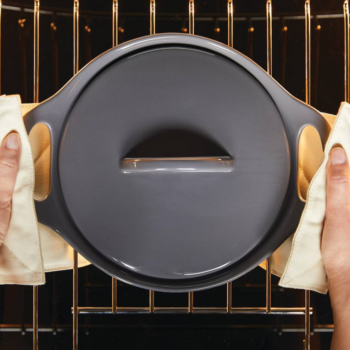 Casserole Dish – 3pk Round Casserole Set with Shared Lid Dark – Gray