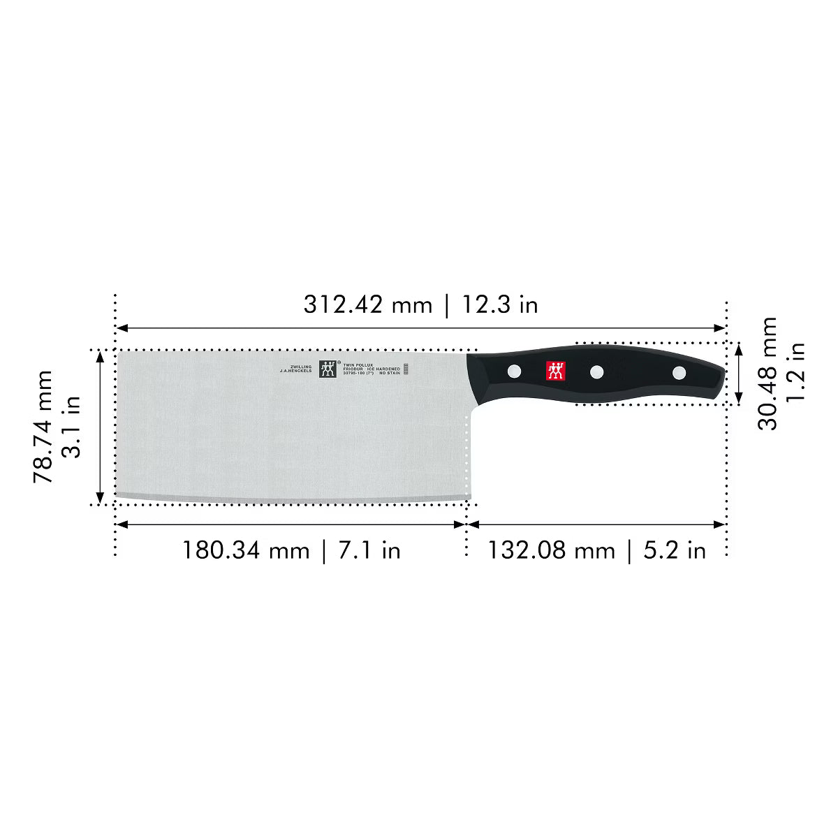 TWIN Signature Chinese Chef Knife, Chinese Cleaver Knife, 7-Inch