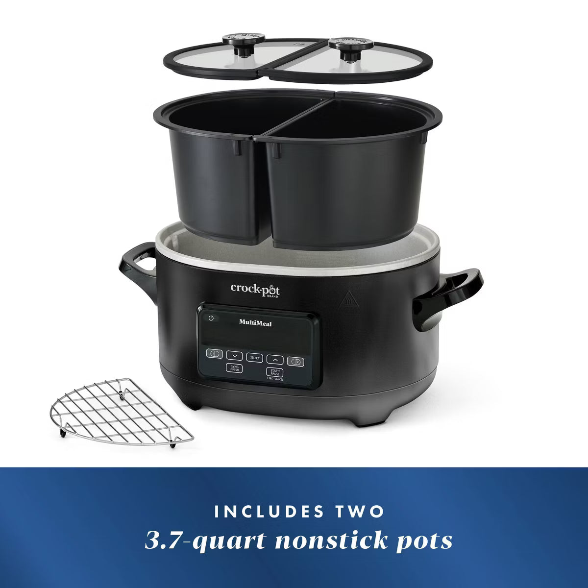 Slow Cooker – MultiMeal Programmable Slow Cooker with Two 3.7qt Pots Speckled – Black