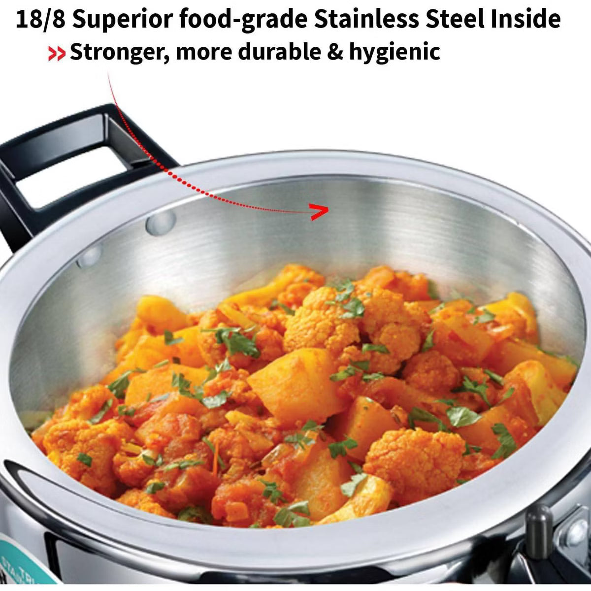 Pressure Cooker – 3.5L Triply Pressure Cooker Inner Lid Cooker – Silver
