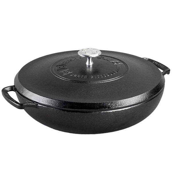 Dutch Oven – 17 Triple Seasoned Cast Iron Braiser with Lid – Black