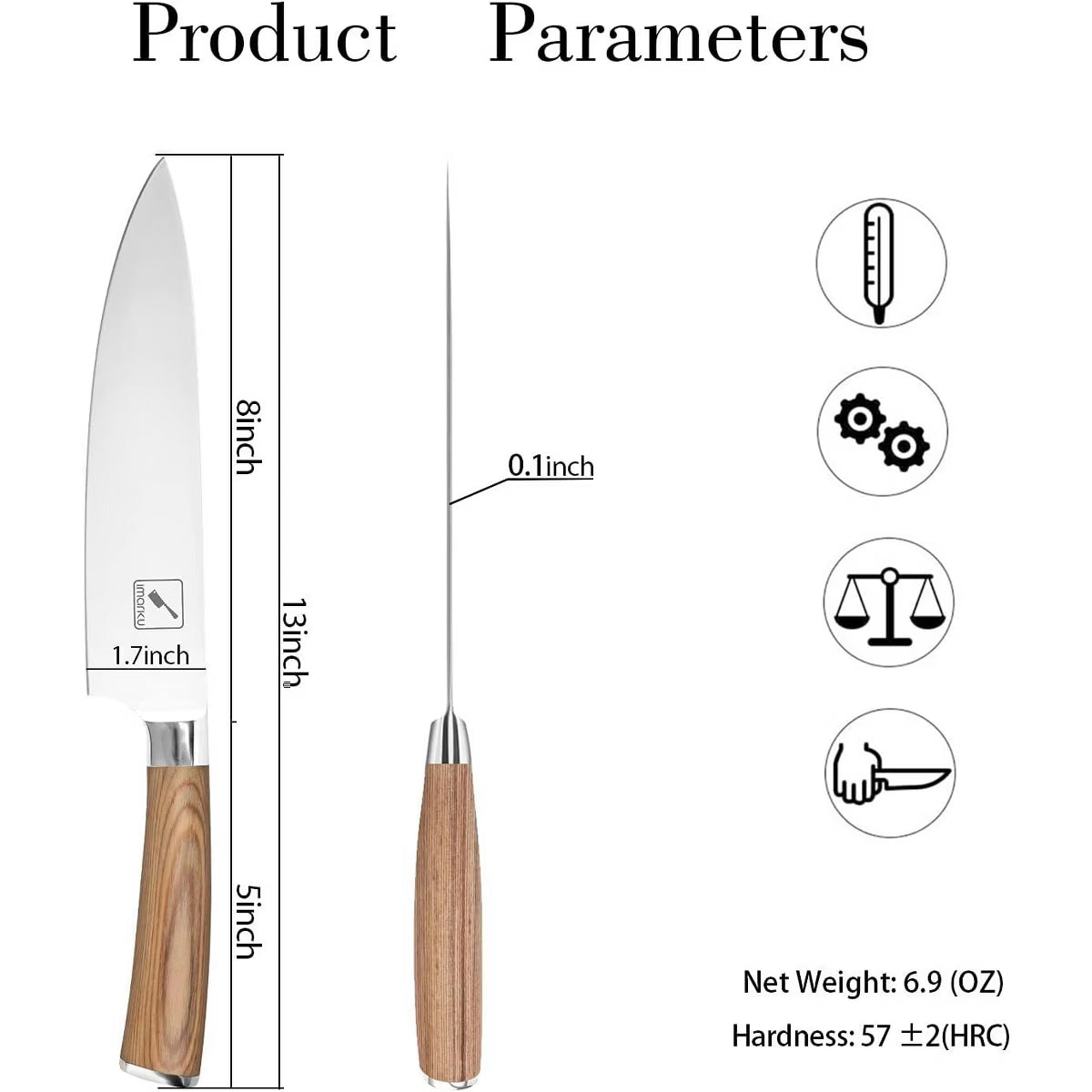 ro Kitchen Knife 8 Inch Chef's Knives Japanese