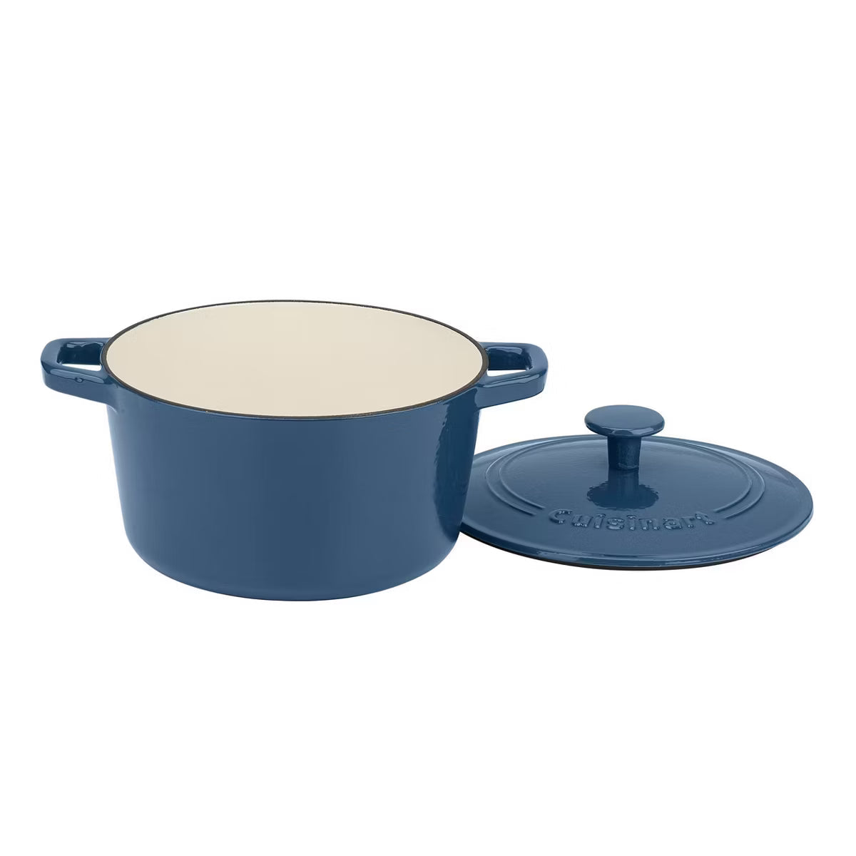Dutch Oven – qt Enameled Cast Iron Round Casserole with Cover – Navy