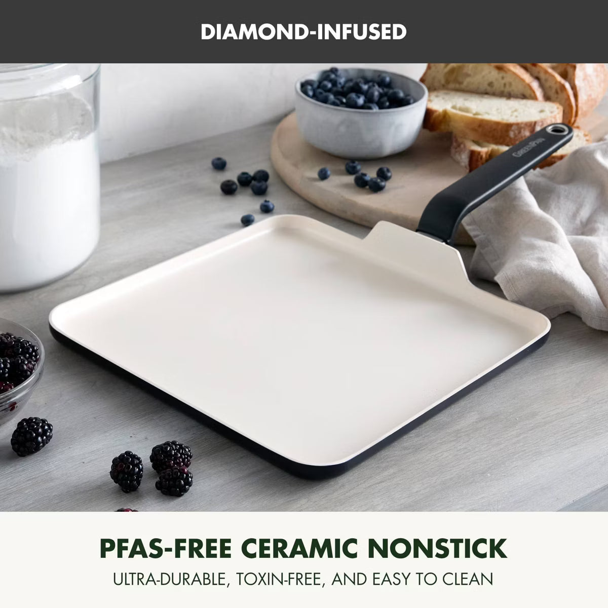 Griddle Pan – Rio Advanced 11" Ceramic Nonstick Griddle – Beige