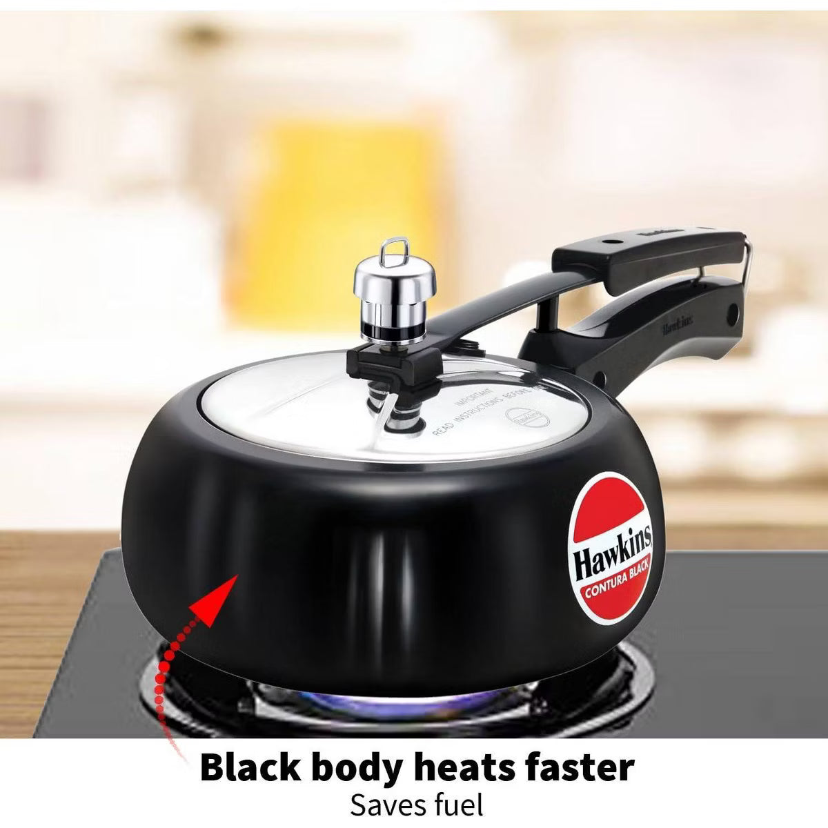 Pressure Cooker – 2L Hard Anodized Pressure Cooker: Aluminum – Black
