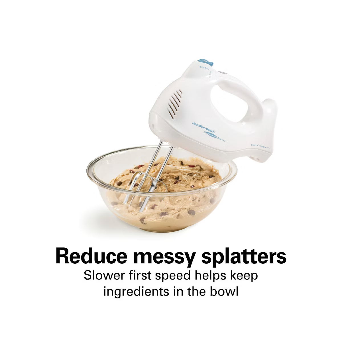 Hand Mixer – 6 Speed Hand Mixer with Snap – White
