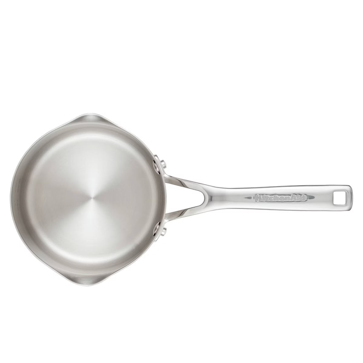 Saucepan – 3-Ply Base 1.5qt Open Saucepan with Spouts – Silver