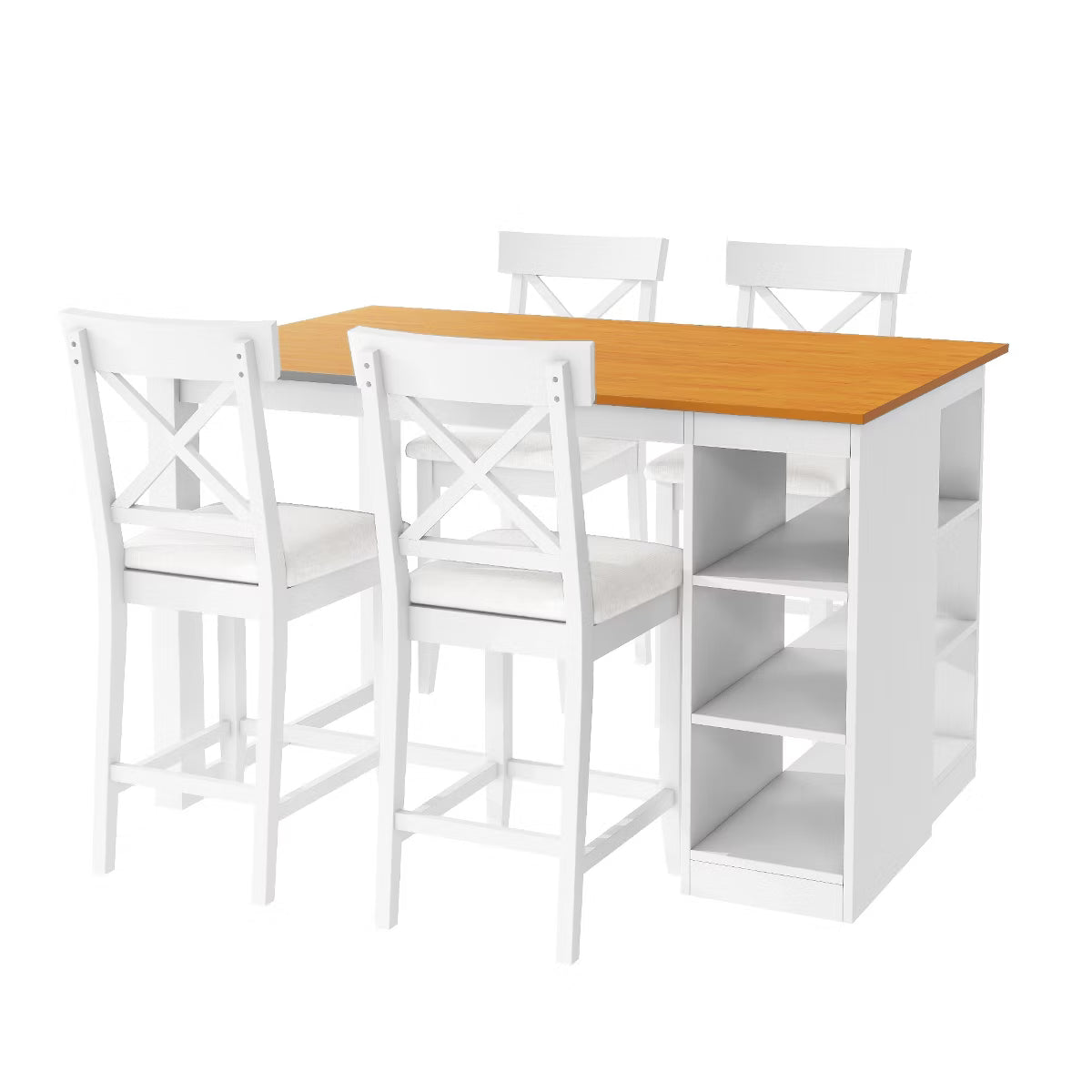 Dining Set – Culinvaro 5 Piece Farmhouse Counter Height Dining Table Set Dining Set