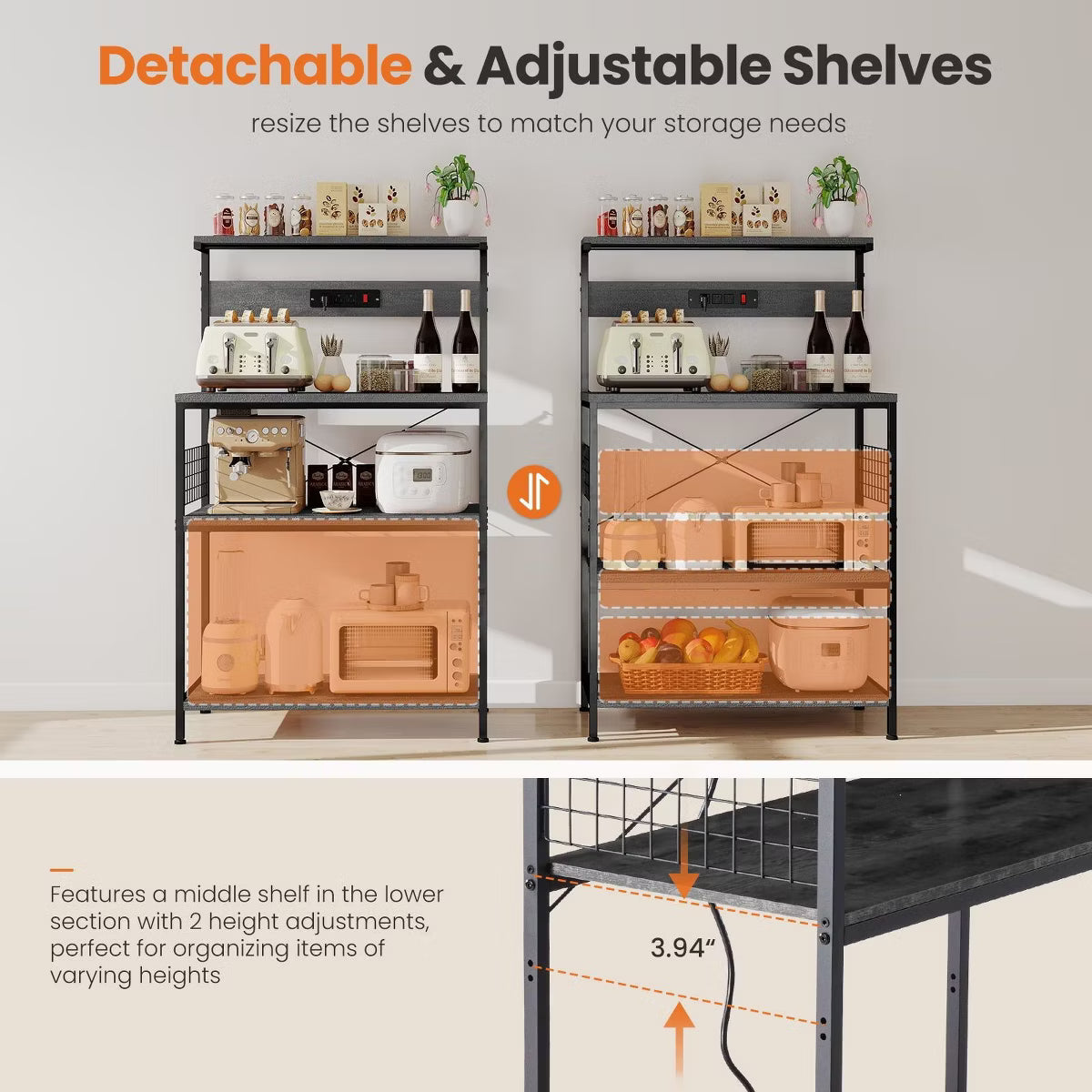 Baking Rack – Culinvaro 3-Tier Kitchen Baking Rack – Heavy-Duty Steel Microwave Oven Stand