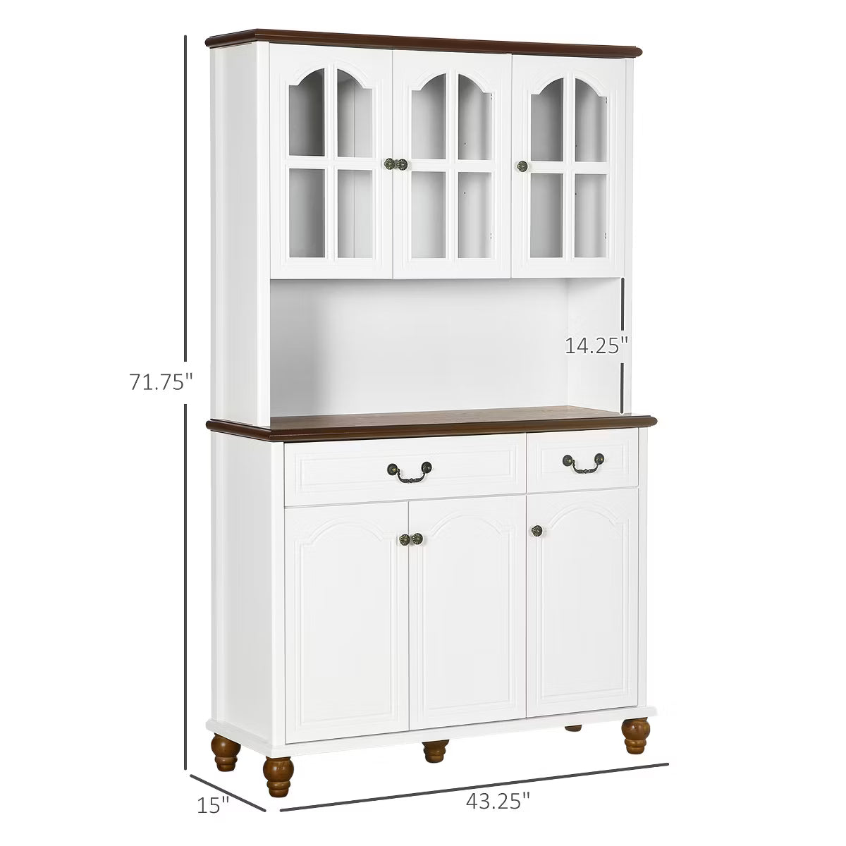 Storage Cabinet – Culinvaro Kitchen Hutch Storage Cabinet with Antique Details