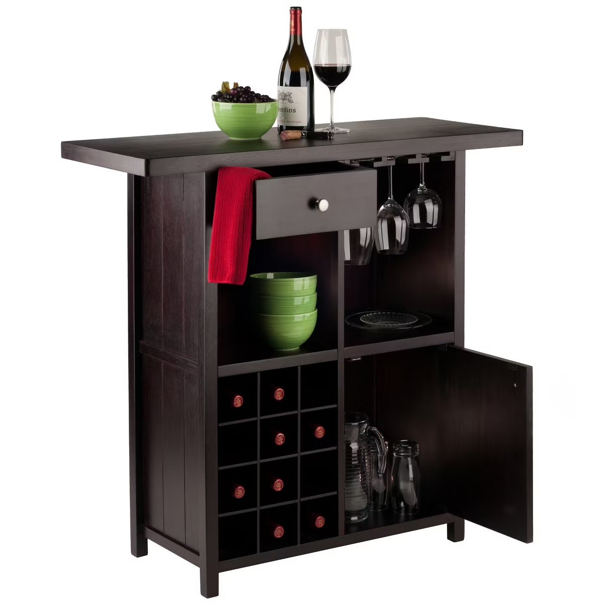 Wine Bar Cabinet – Culinvaro Macon Wine Bar Espresso