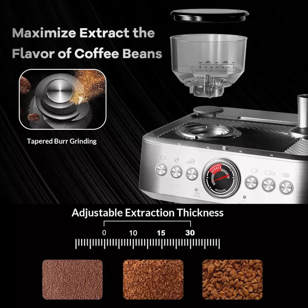 Espresso Machine – 20 Bar Professional Coffee Machine with 2.8L Removable Water Tank – Sliver