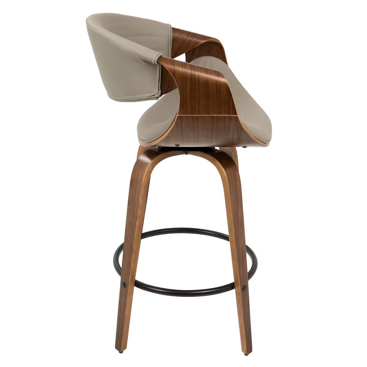 Set of 2 Symphony Upholstered Counter Height Barstools Gray/Walnut