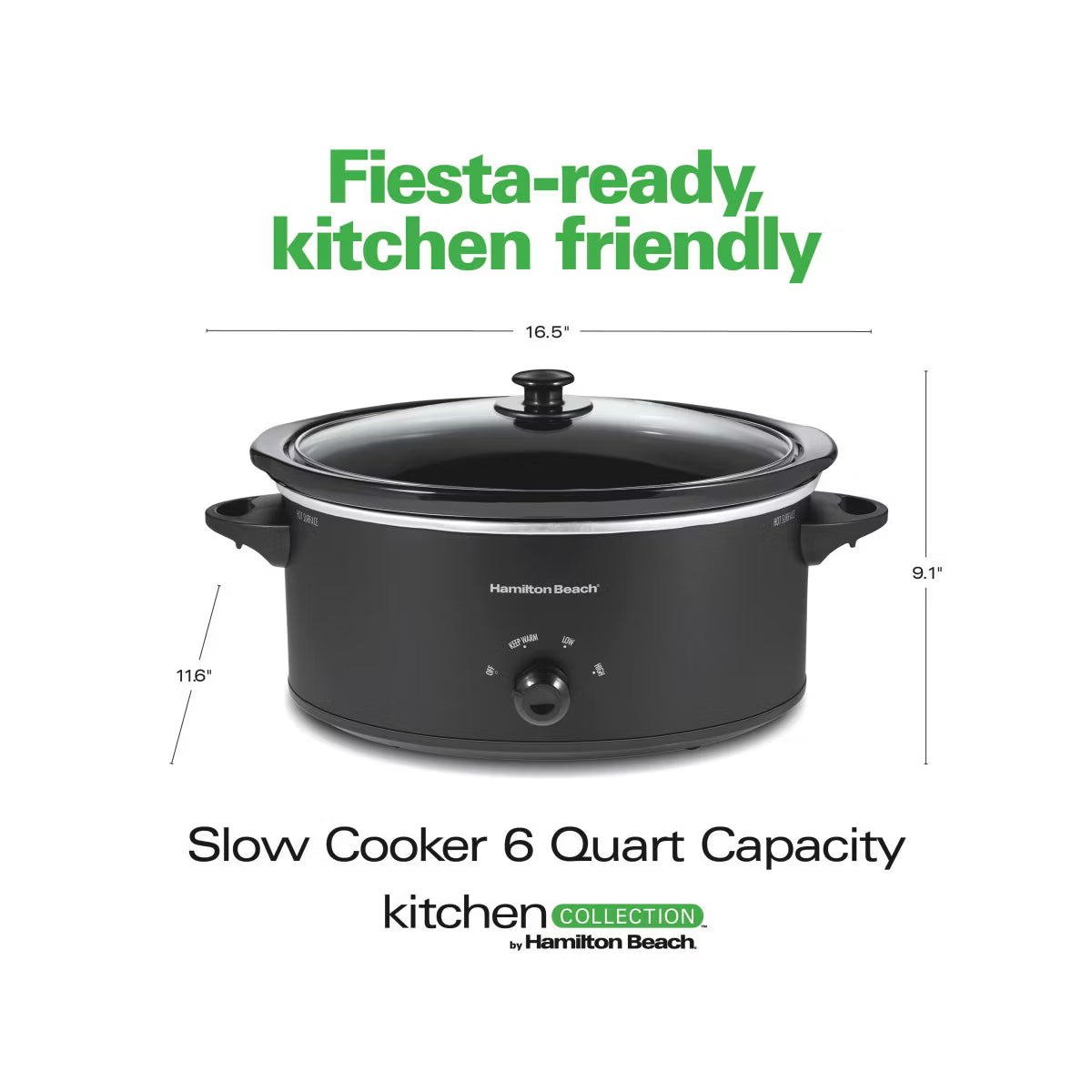 Slow Cooker – Kitchen Collection By Hamilton Beach 6qt Slow Cooker 33607KC – Black