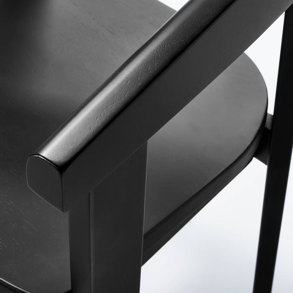 Terra Solid Wood Curved Back Dining Chair Black