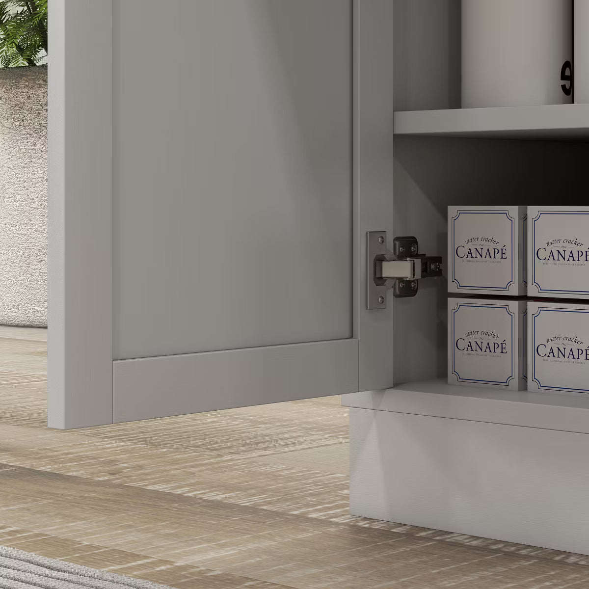 Microwave Cabinet – Culinvaro Microwave Cabinet with Drawer, Double Door Cabinet and Adjustable Shelf