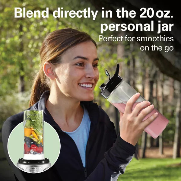 Countertop Blender – PowerBlend Duo 52oz Glass Jar – Silver