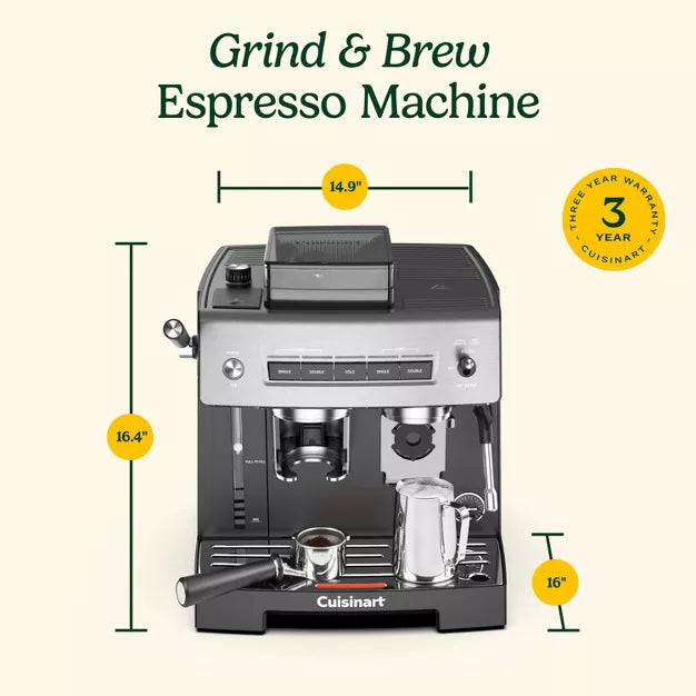 Espresso Machine – Espresso Bar Collection Grind & Brew Espresso Machine – Gray