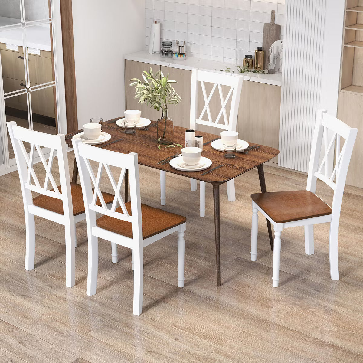 Dining Chair – Culinvaro Dining Chairs Set of 4 Wood Farmhouse Dining Room Side Chairs for Home Kitchen