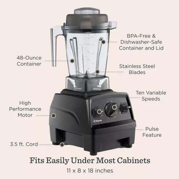 Countertop Blender – Explorian Series E310 10 Speed Blender : 1400W, 48oz Capacity – Black